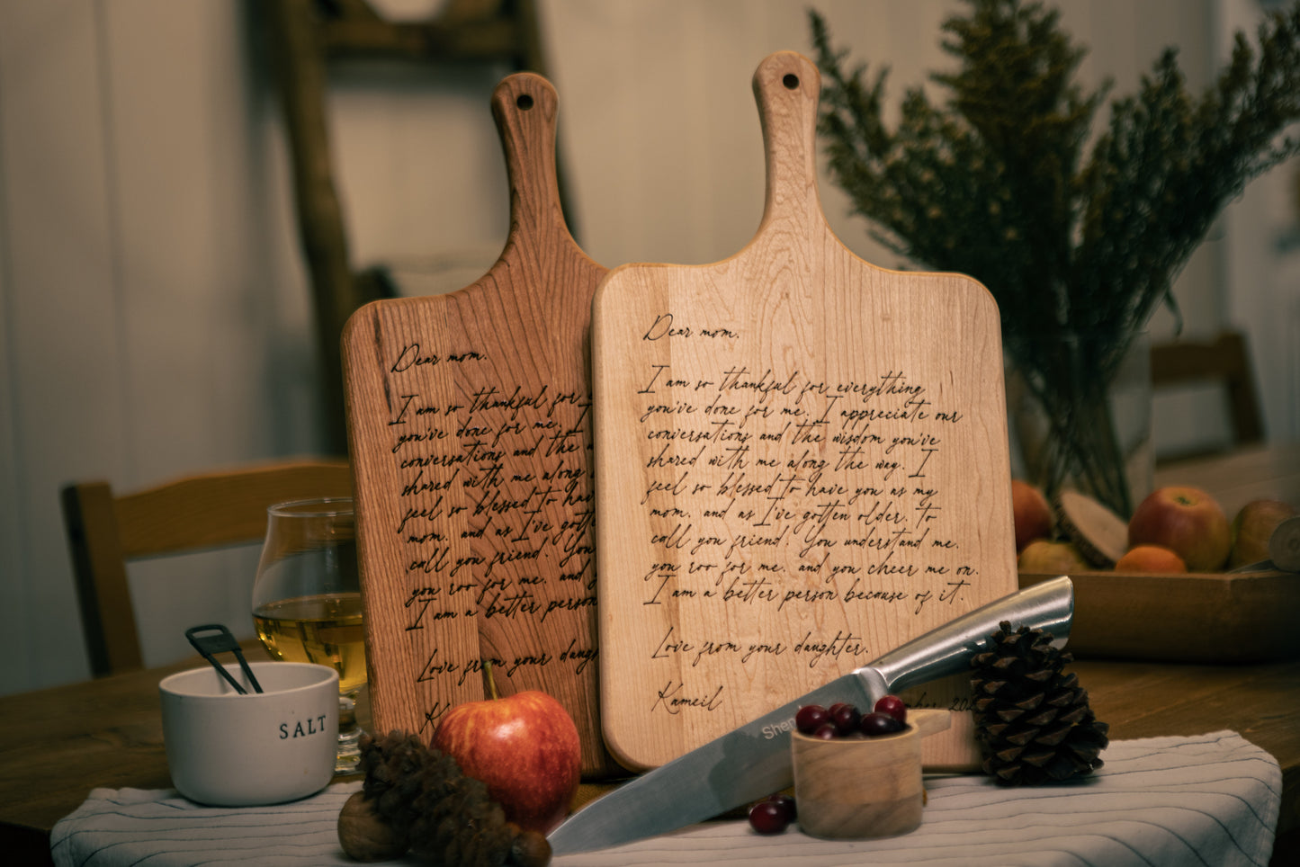 Letter to Mom Cutting Board (with Handle)